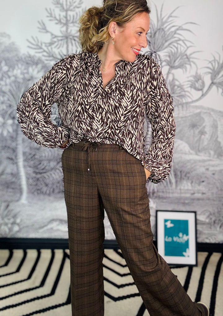 Luna blouse in Golden Toffee Print