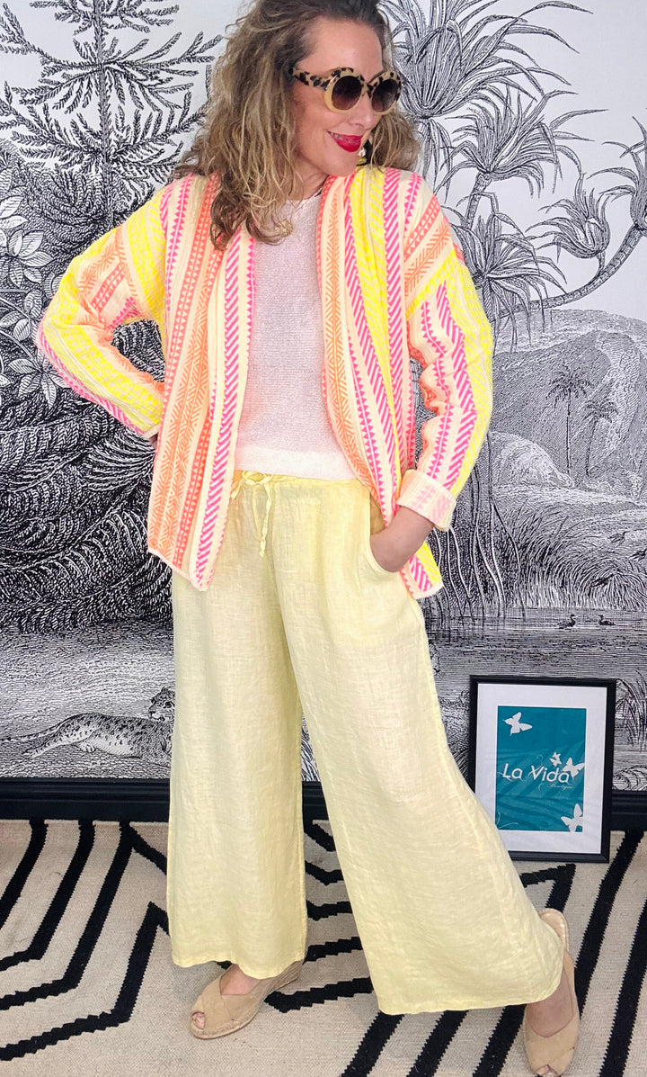 Lisbon Linen Wide Leg Trouser