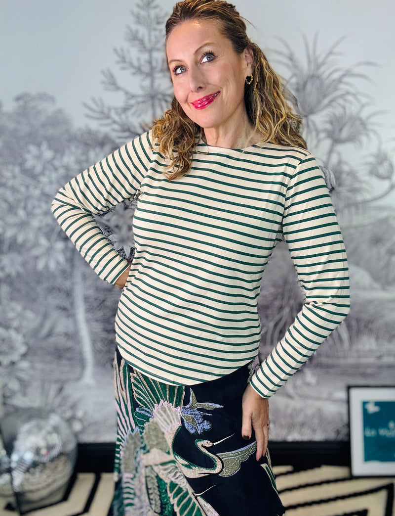 Fleur Striped Long Sleeve Top