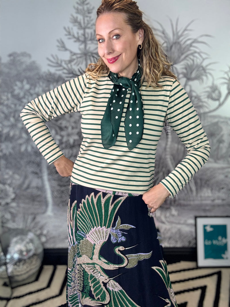 Fleur Striped Long Sleeve Top