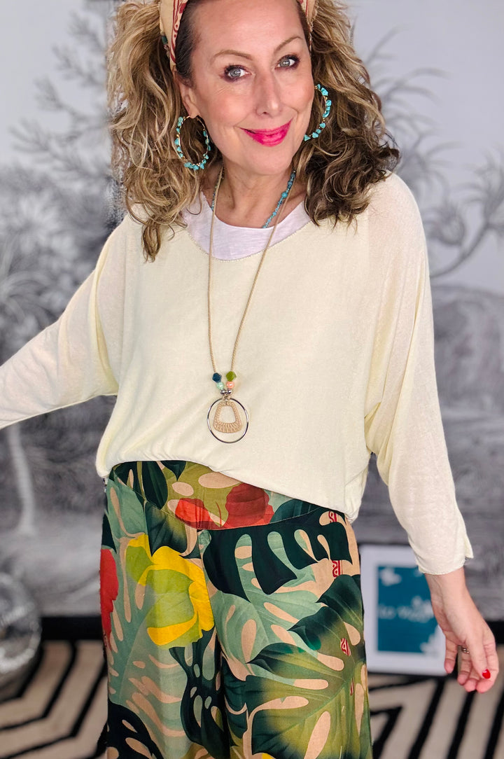 Lucy Summer Double Layer Top with Necklace