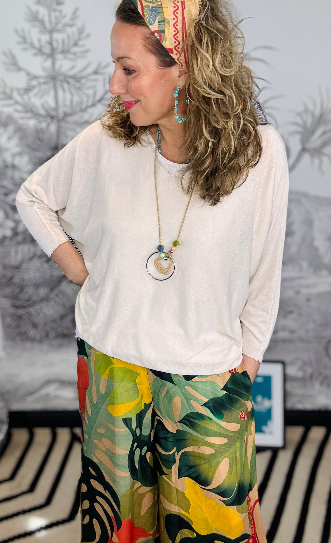 Lucy Summer Double Layer Top with Necklace