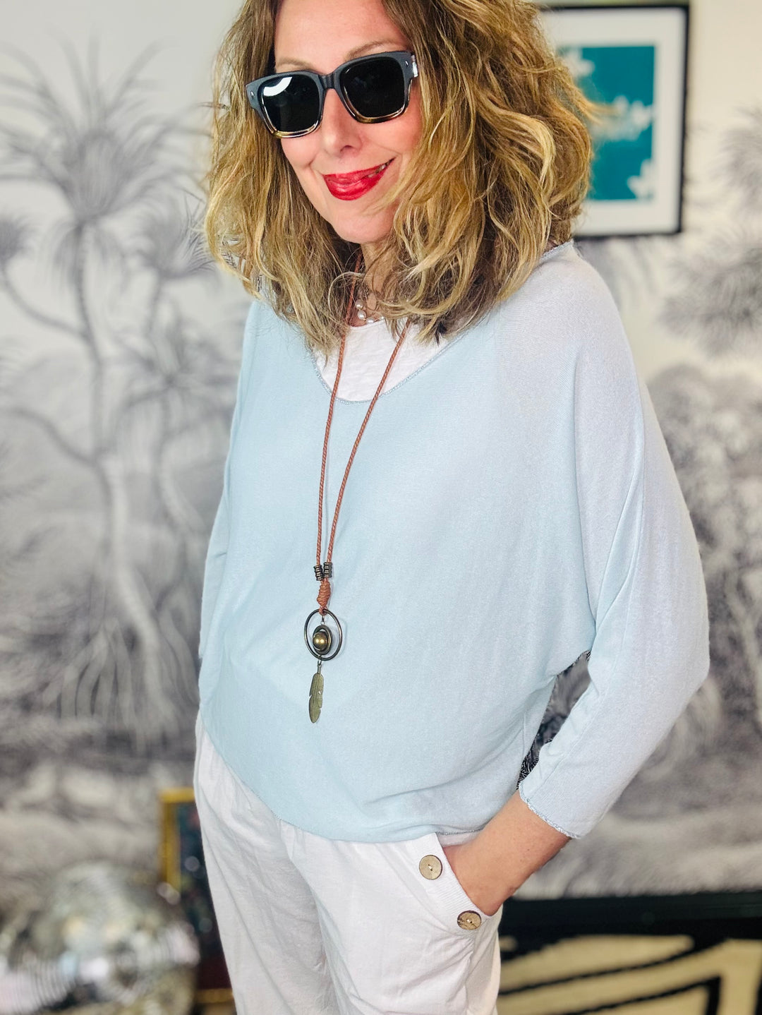 Lucy Summer Double Layer Top with Necklace