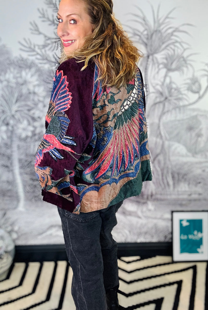 Crane Plum Velvet Jacket