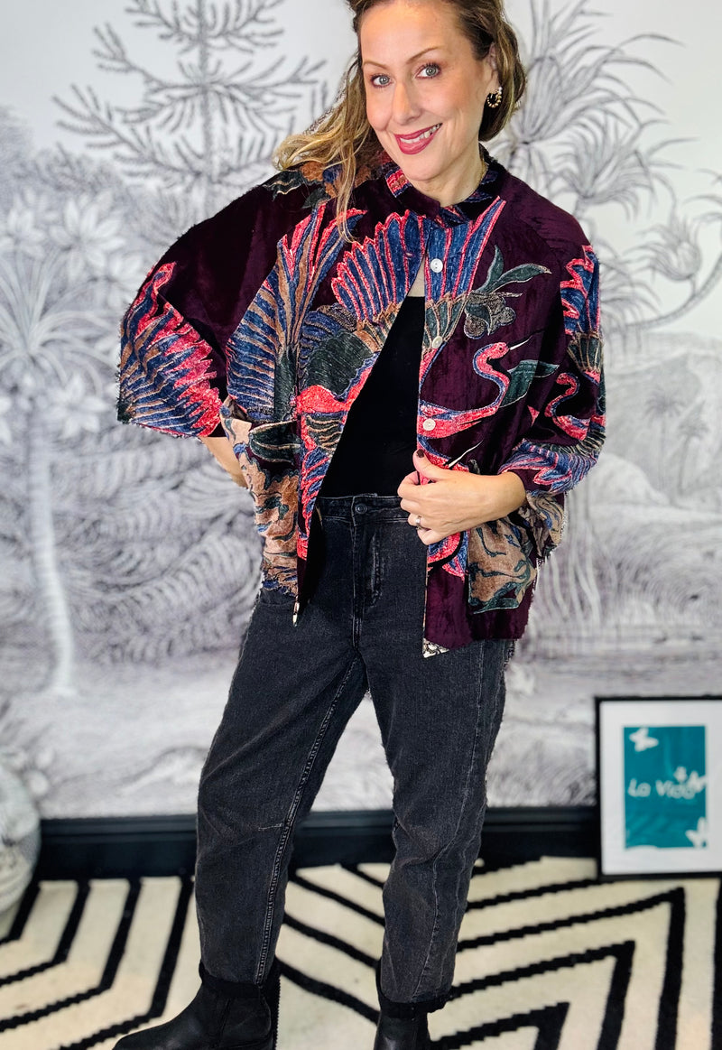 Crane Plum Velvet Jacket
