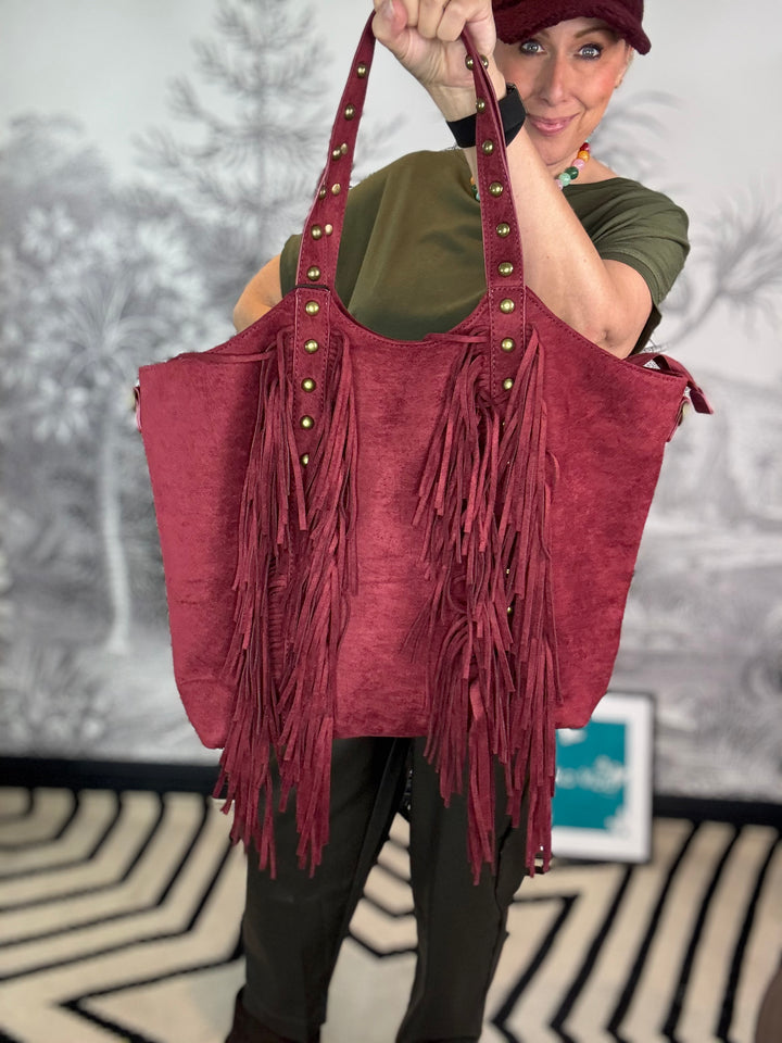Ginni Big Stud Suedette Bag