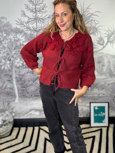 Rosie Rose Bud Tie Front Cardigan