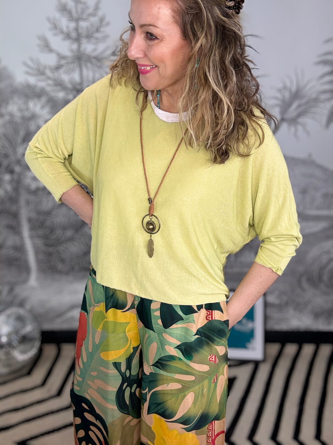 Lucy Summer Double Layer Top with Necklace