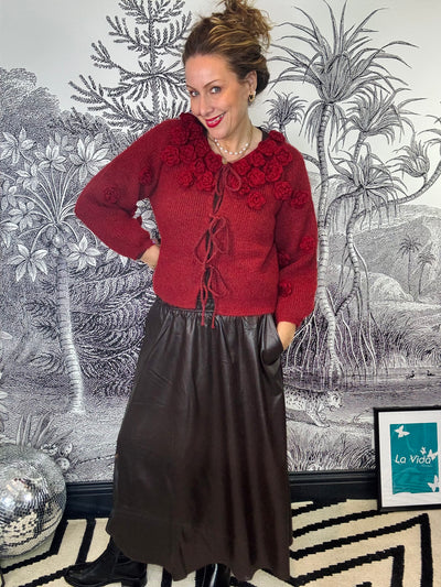 Rosie Rose Bud Tie Front Cardigan