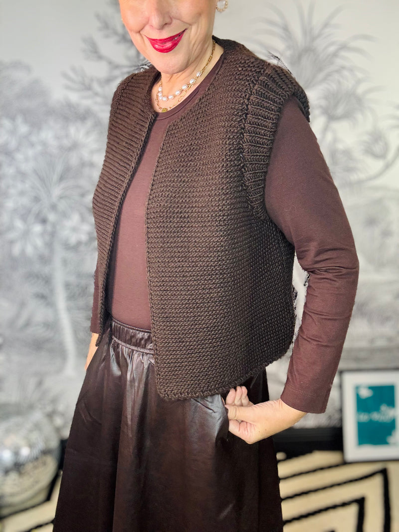 Legringou Sleeveless Open Cardigan