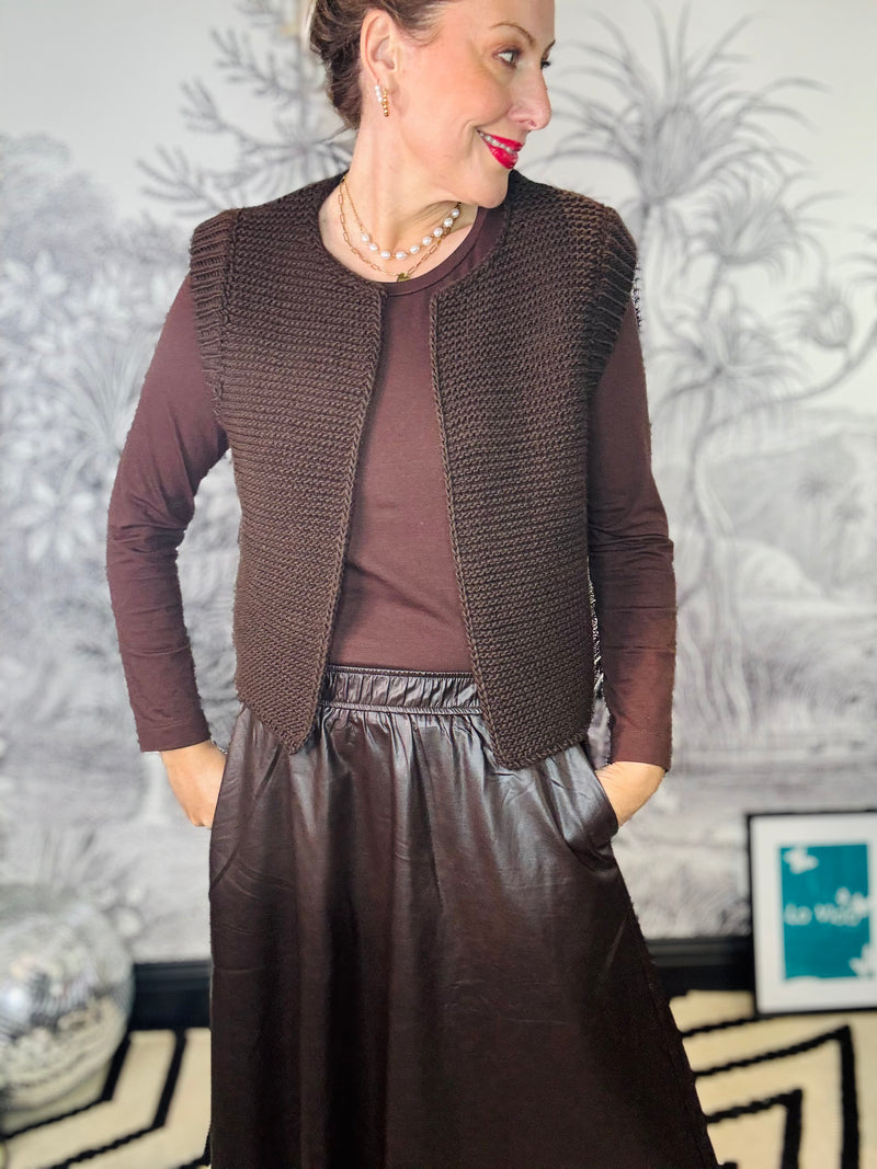 Legringou Sleeveless Open Cardigan