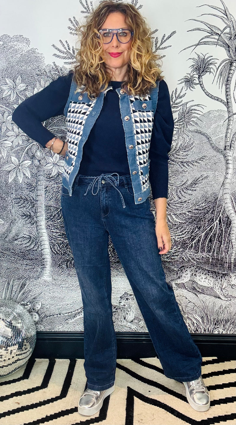Colette Denim Sparkle Wide Leg Jeans