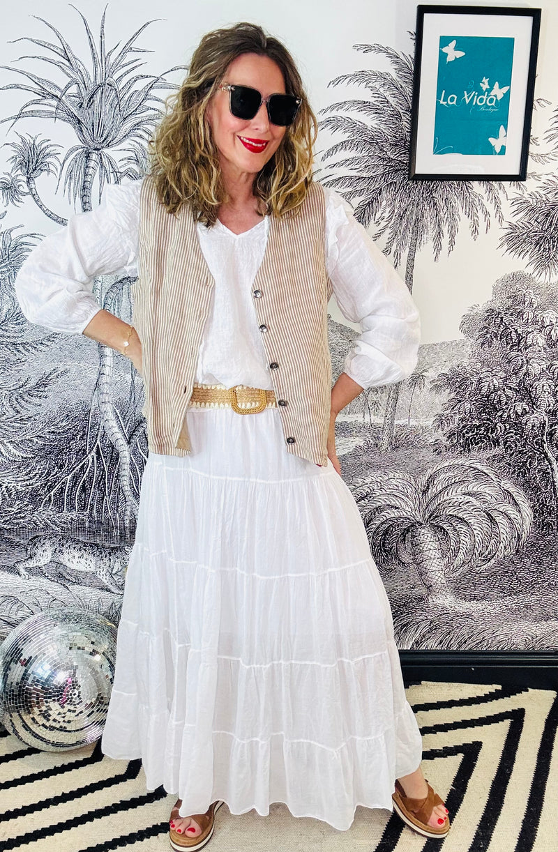 Rosie Elasticated Tiered Maxi Skirt