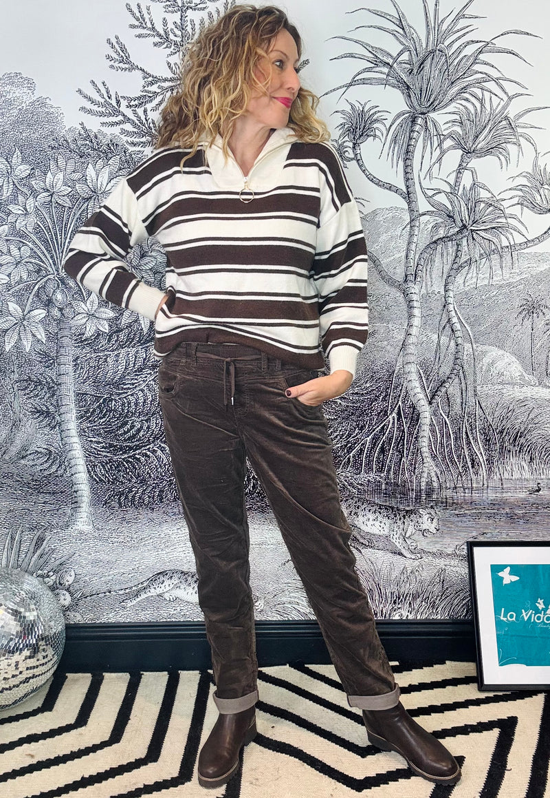 Halo Half Zip Striped Jumper