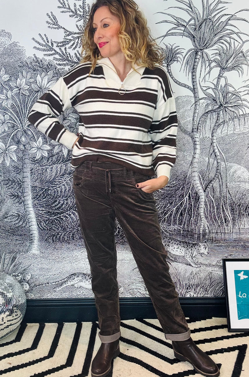 Halo Half Zip Striped Jumper