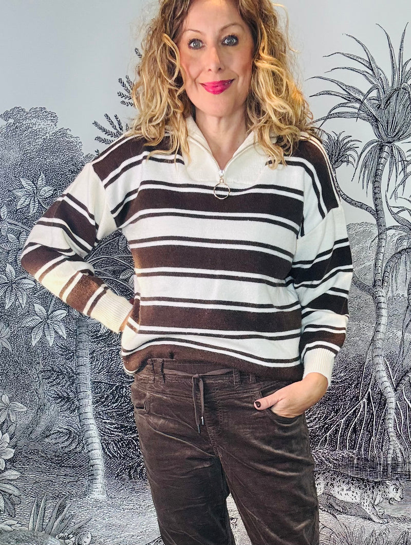 Halo Half Zip Striped Jumper