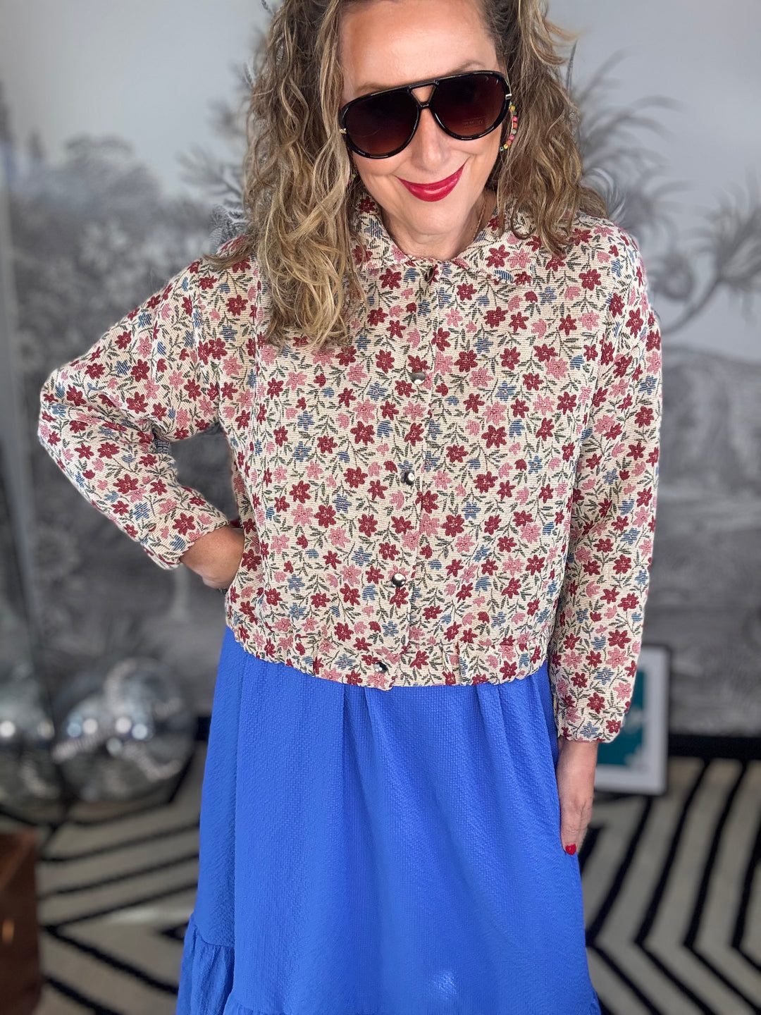 Fairy Rose Bomber Jacket in Summer Floral