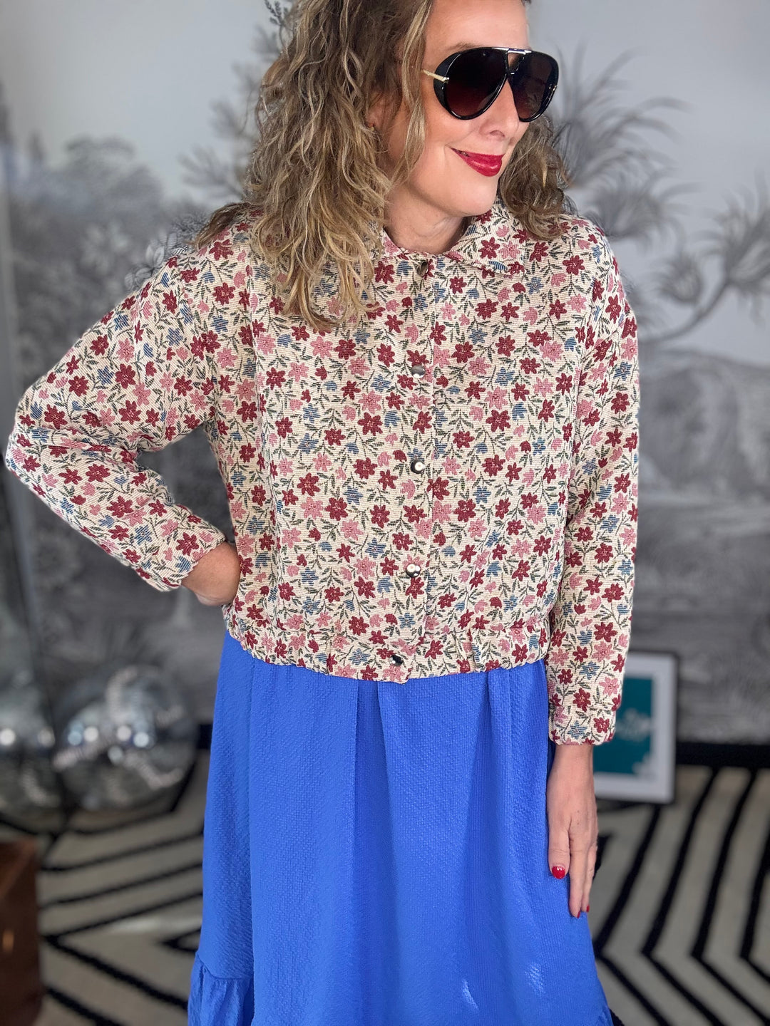 Fairy Rose Bomber Jacket in Summer Floral