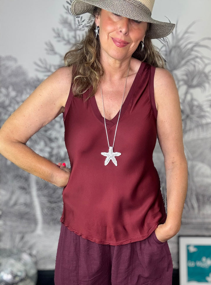 Sacha Silky Front Vest Top