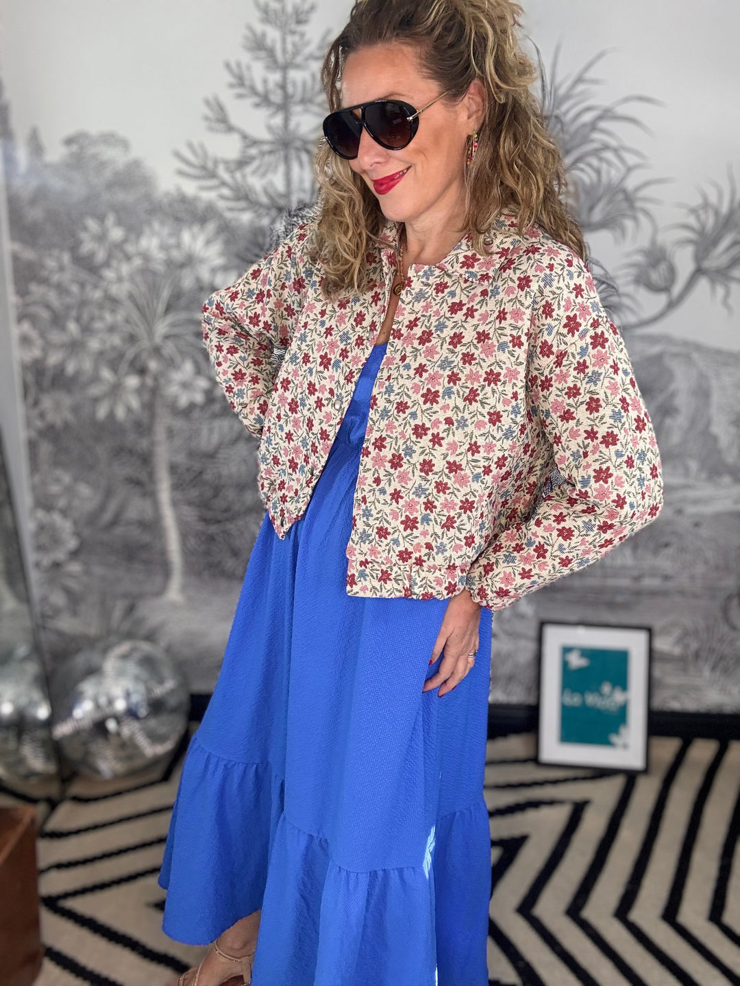 Fairy Rose Bomber Jacket in Summer Floral