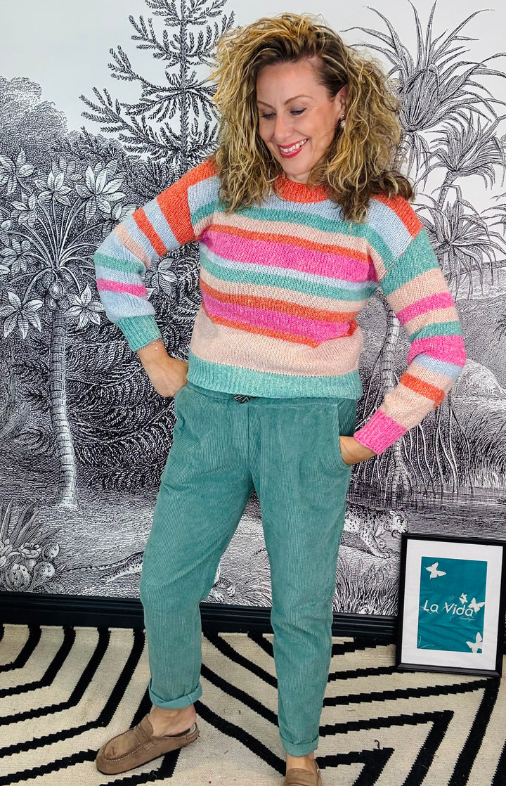 Bella Rainbow Stripe Knit Jumper