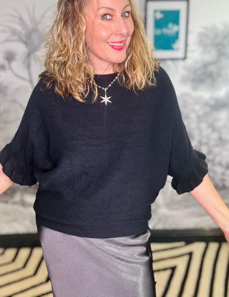 Dina Batwing Frill Sleeve Jumper