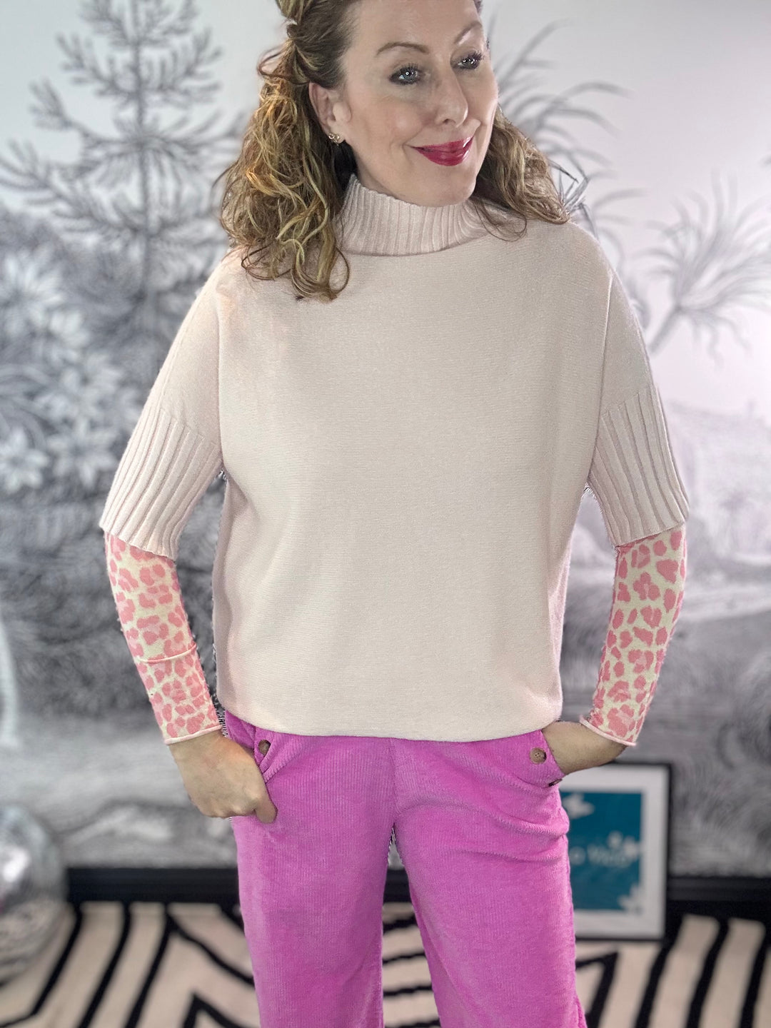 Heidi High Neck Crop Sleeve Jumper