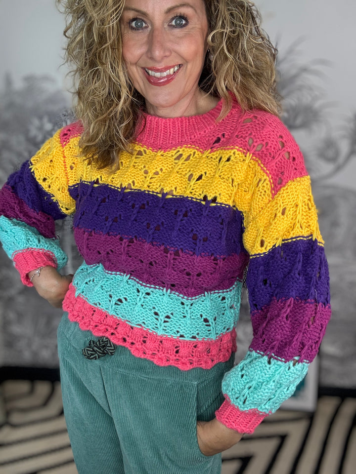 Ciara Cropped Crochet Jumper