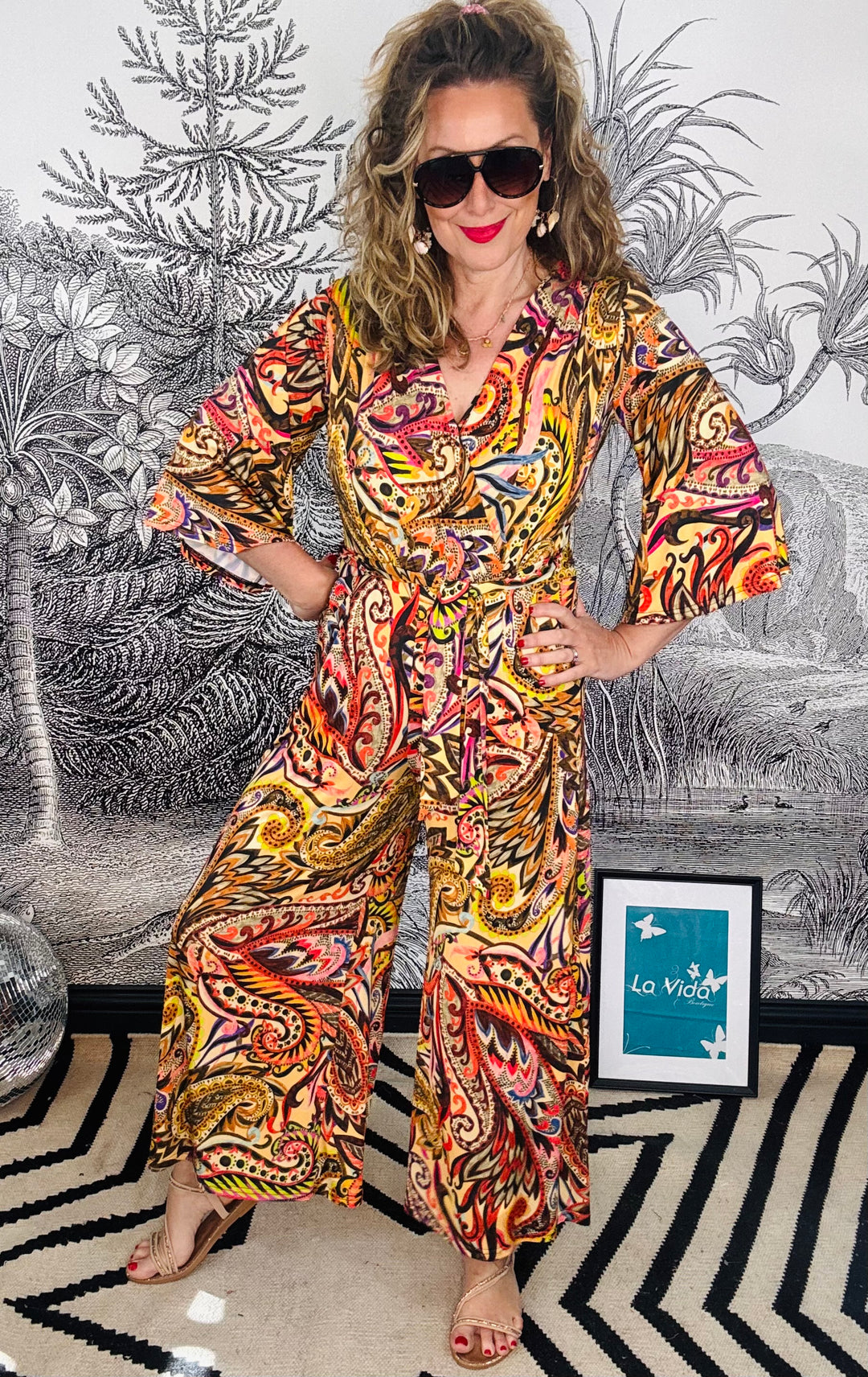Laurie Jumpsuit in Wild Paisley Print