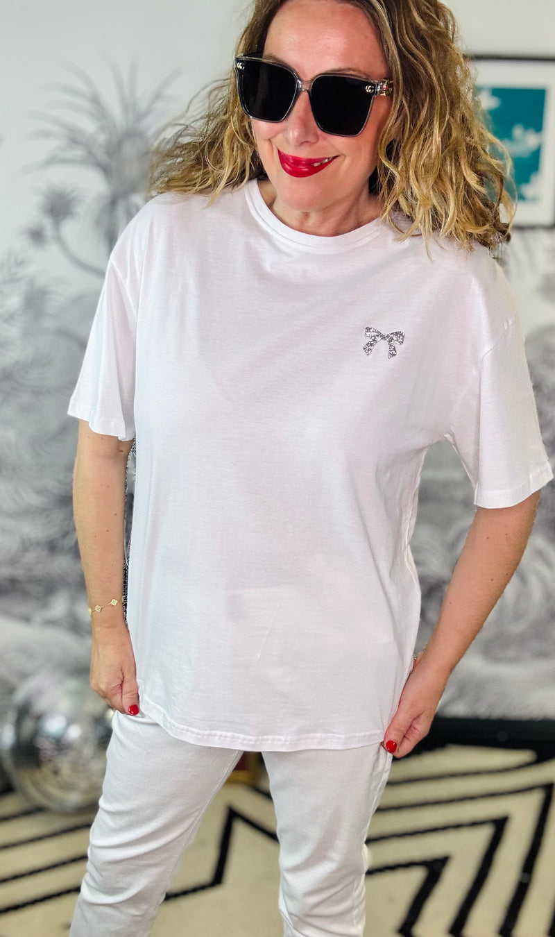 Nina Sparkle Bow Logo T-Shirt