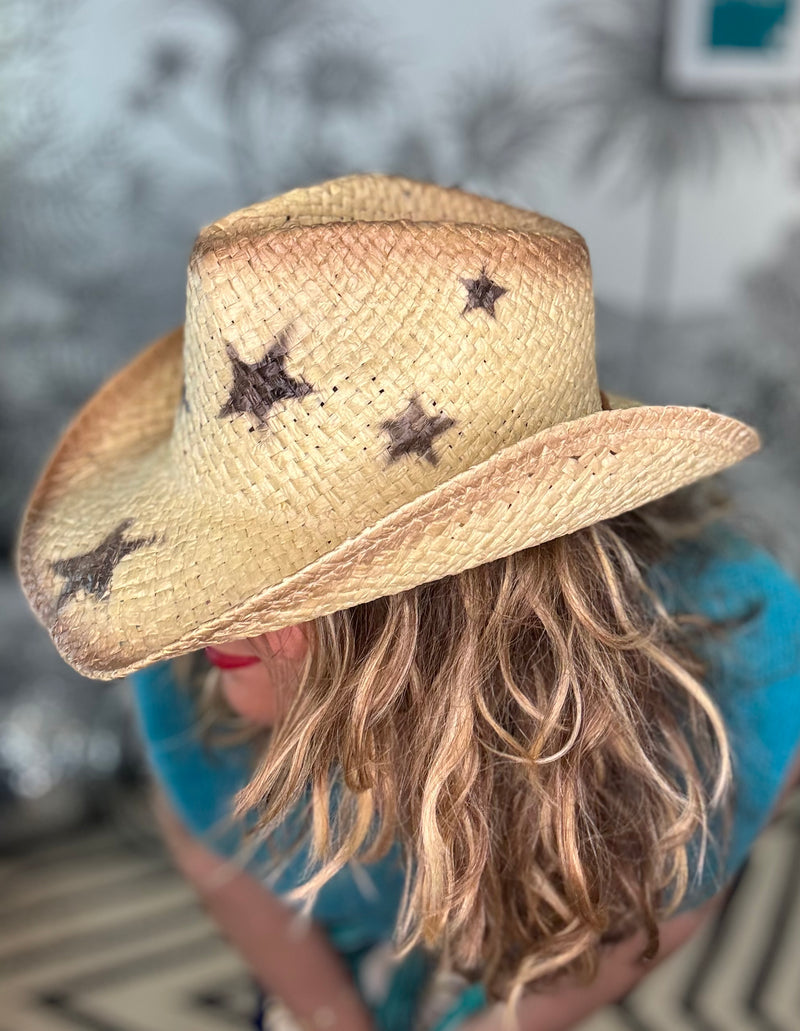 Retro Starry Western Straw Hat