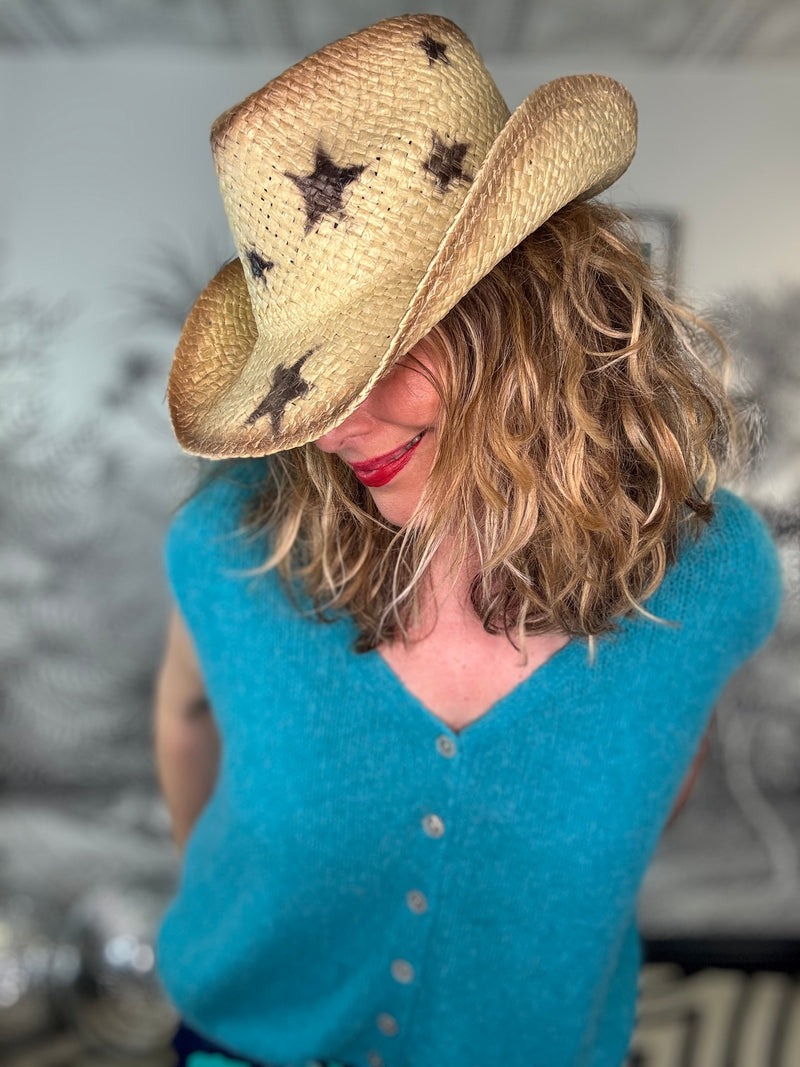 Retro Starry Western Straw Hat