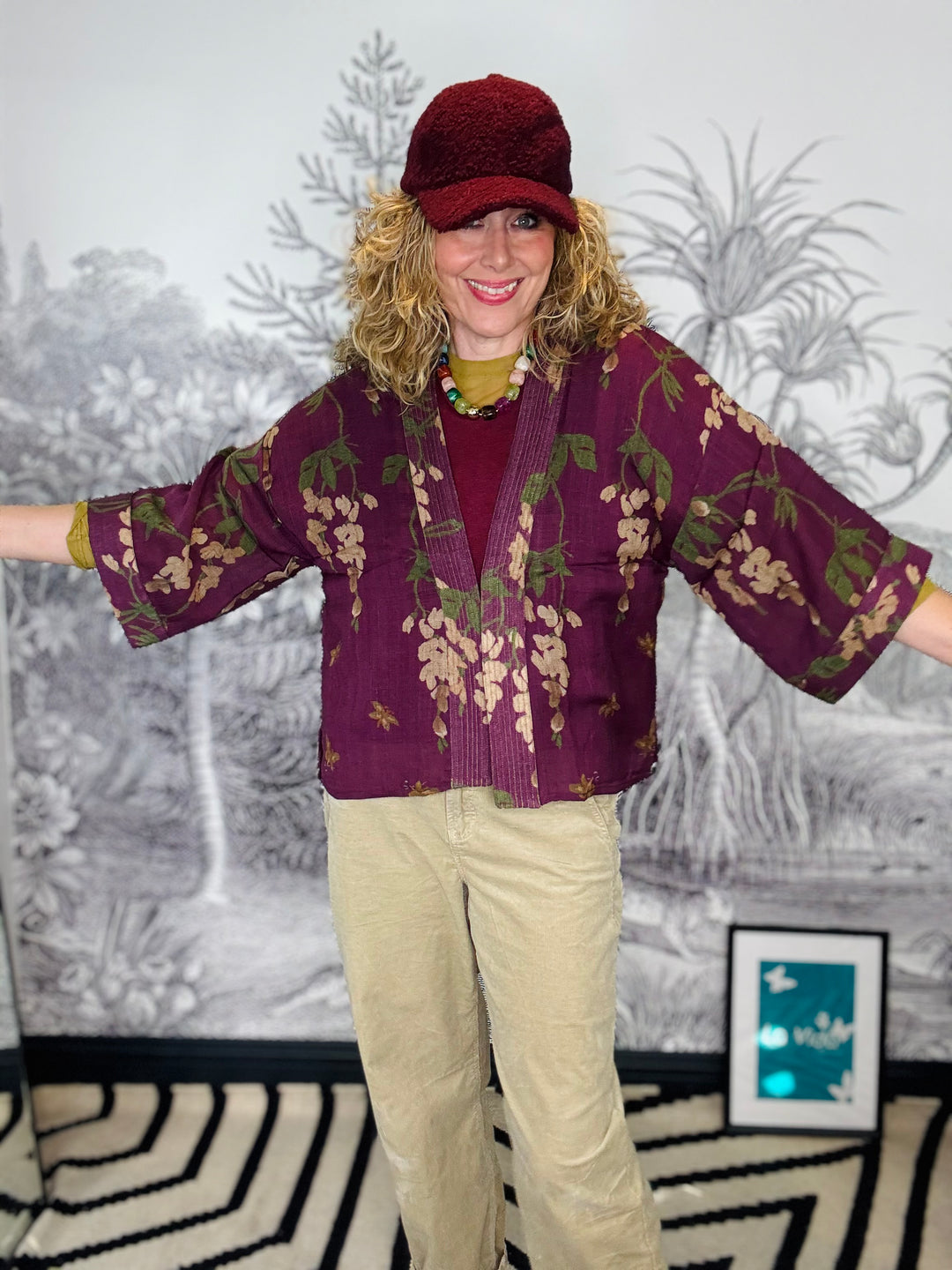 Wisteria Plum Wool Kimono