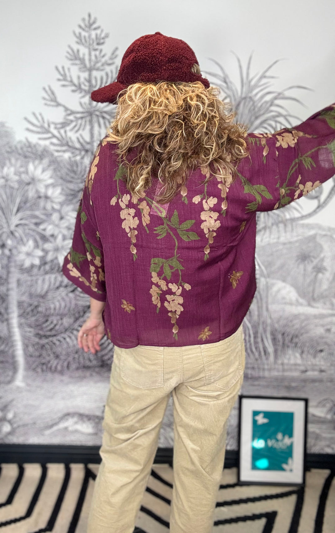 Wisteria Plum Wool Kimono