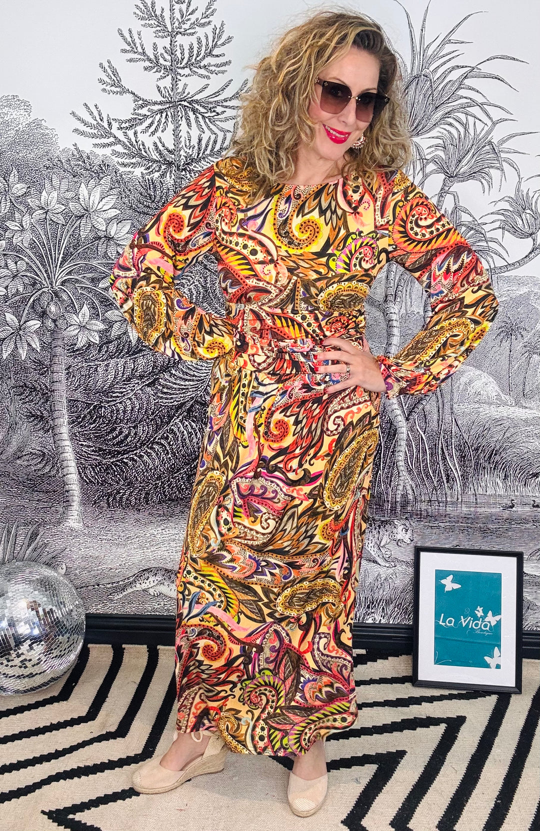 Octavia Maxi Dress in Wild Paisley Print
