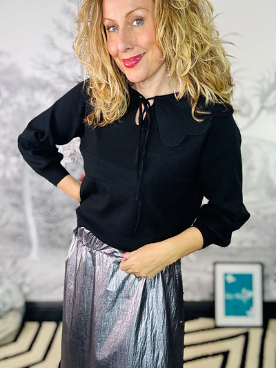 Una Scalloped Collar Jumper