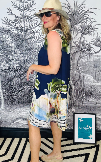 Amalfi Sleeveless Landscape Print Dress