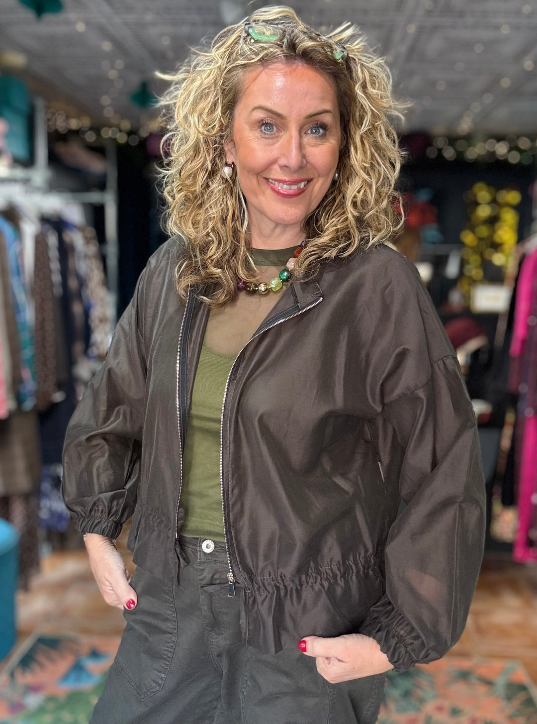 Gemma Sheer Bomber Jacket
