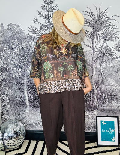 Borneo Jungle Batwing Shirt in Brown