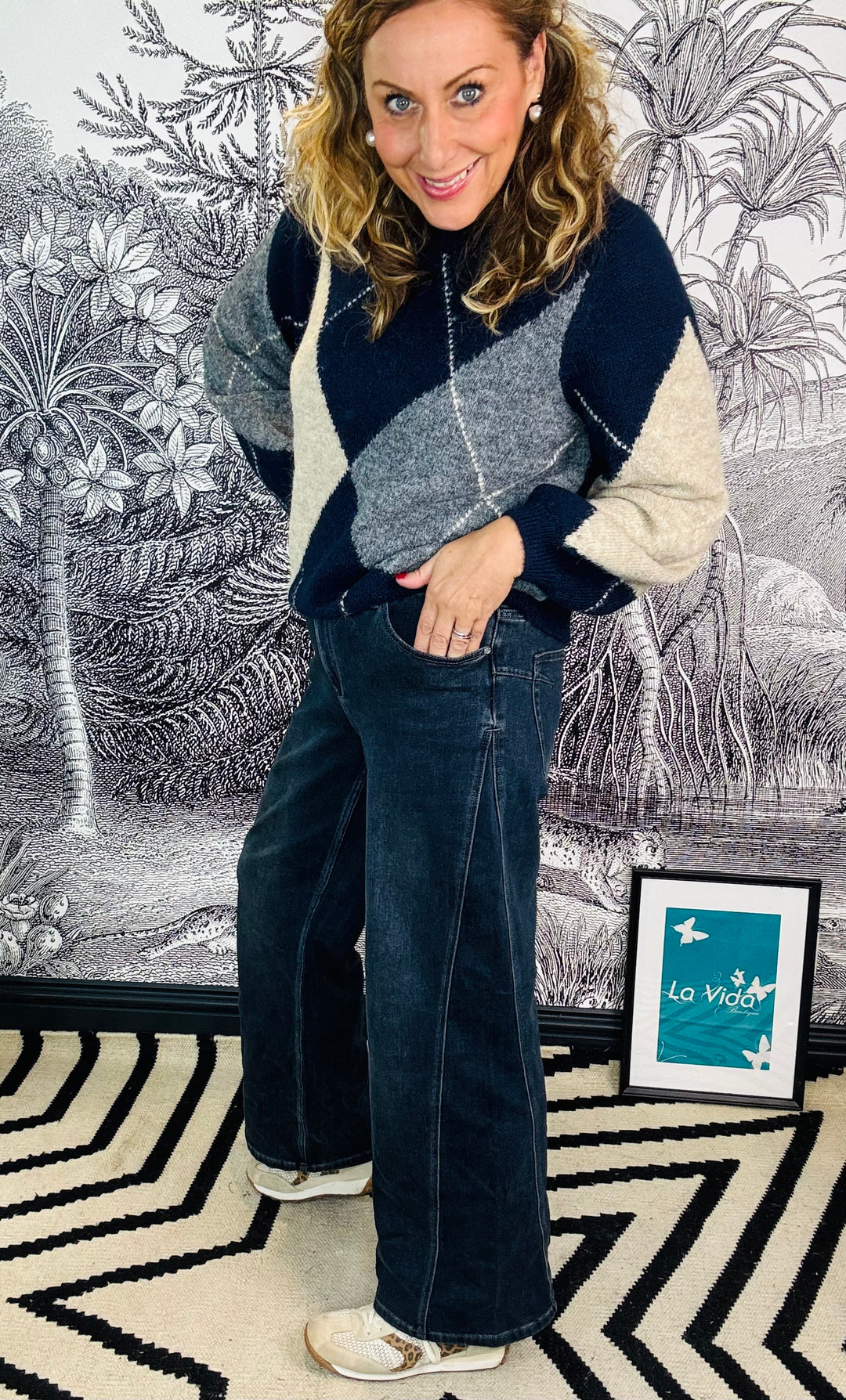 Claudette Insert Blue Black Denim