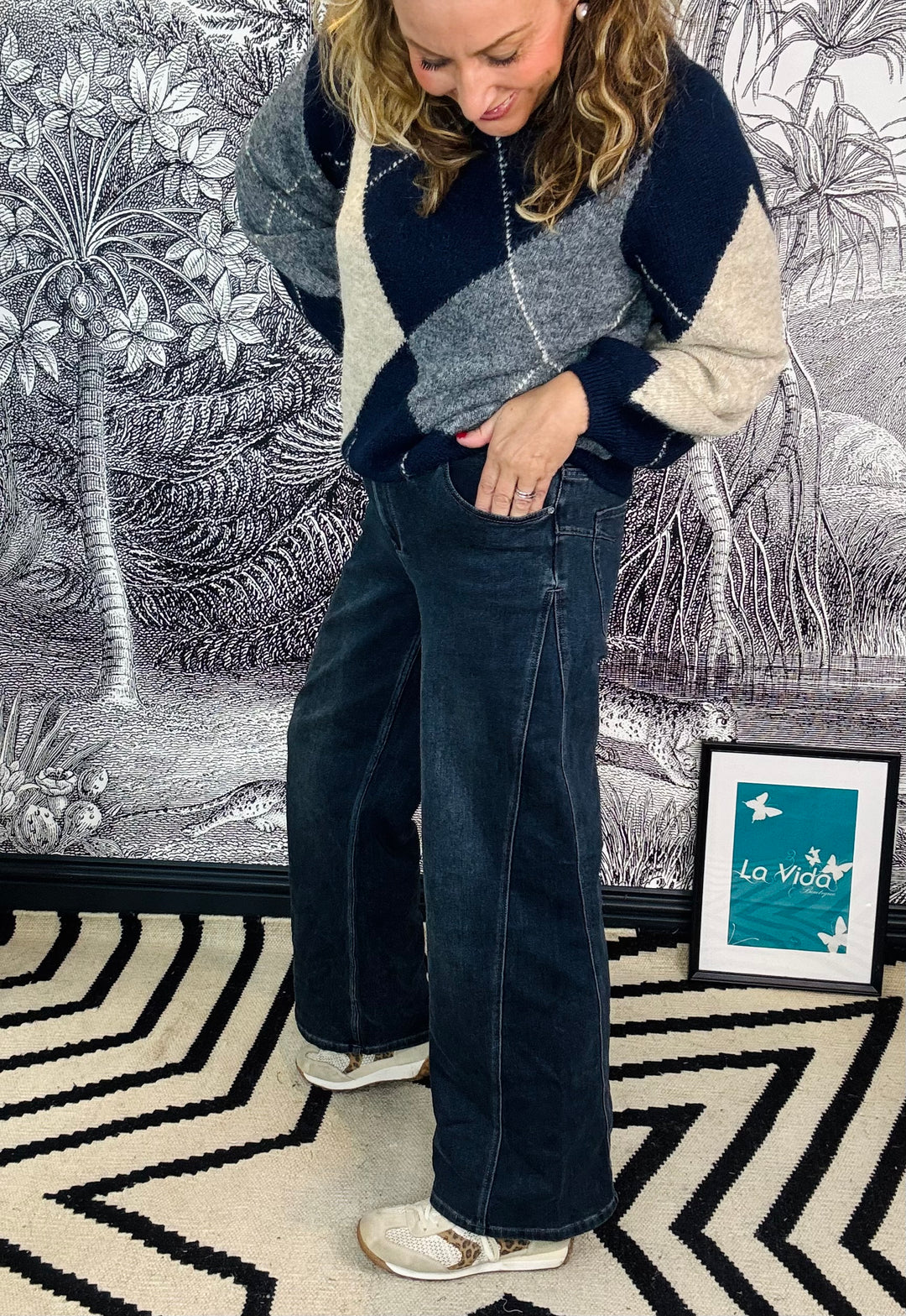 Claudette Insert Blue Black Denim
