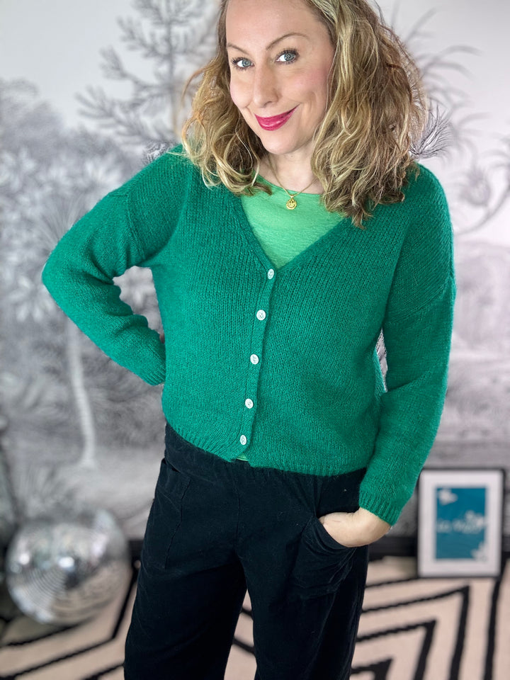 Sukie V-Neck Mohair Cardigan