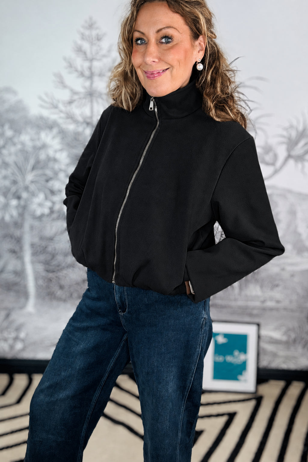 Carla Textured Funnel Neck Jacket