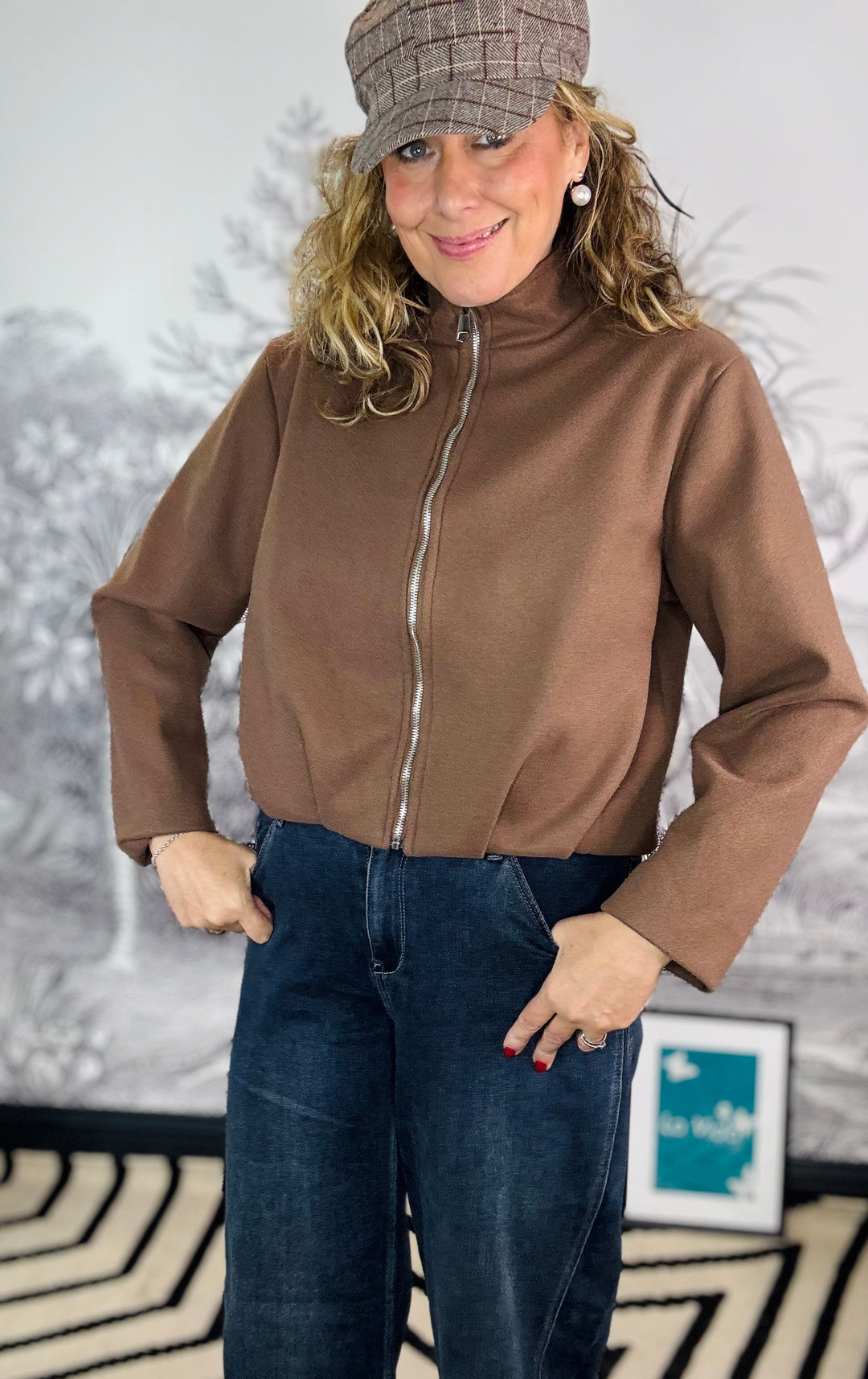Carla Textured Funnel Neck Jacket