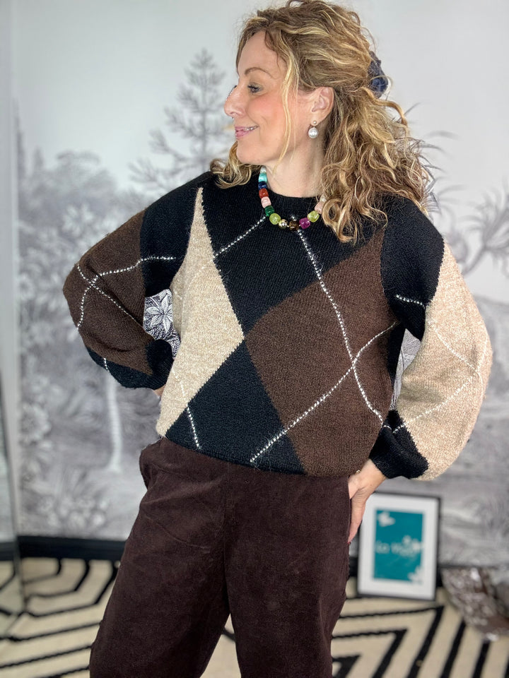Argyle sweater knit