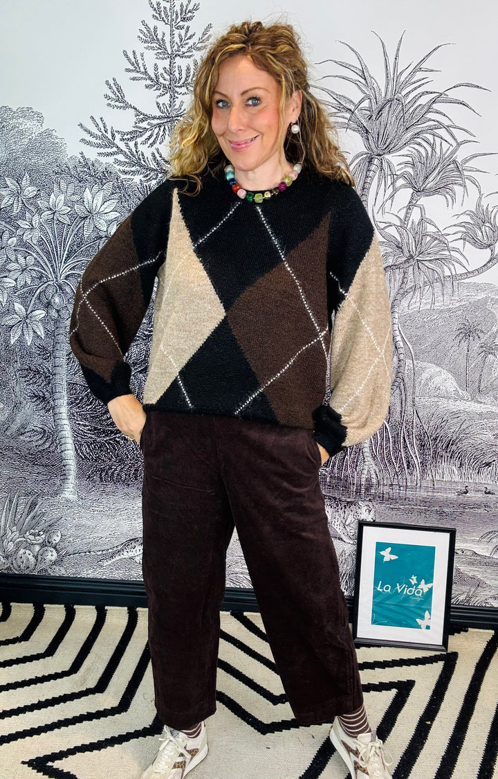 Argyle sweater knit