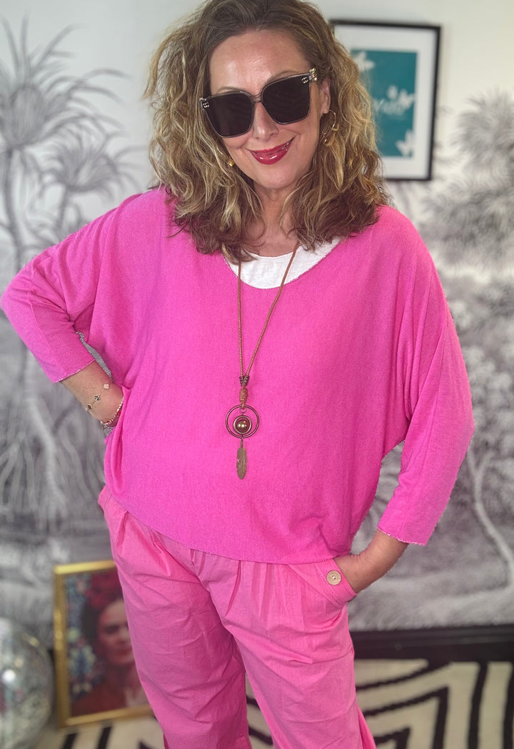 Lucy Summer Double Layer Top with Necklace