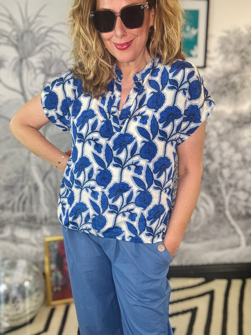 Andrea Blouse in Urban Blue