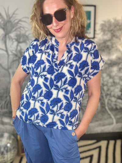 Andrea Blouse in Urban Blue