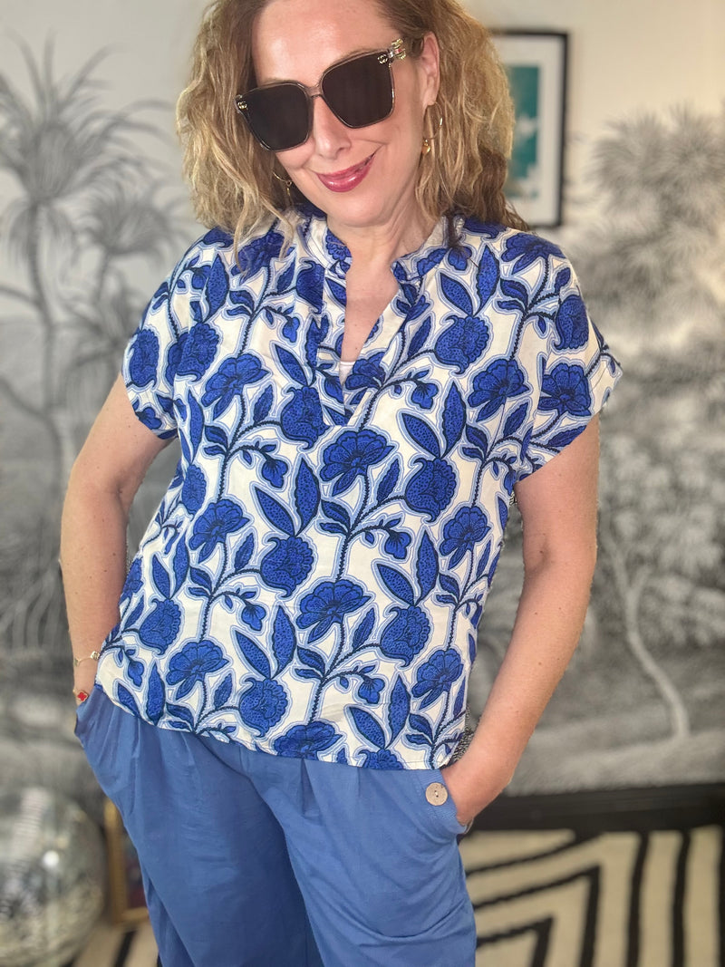 Andrea Blouse in Urban Blue